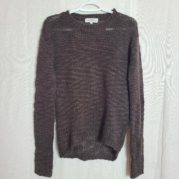 Ci Sono Women's Brown Knit Dropped Shoulders Long Sleeves Casual Boho Sweater - Picture 1 of 12